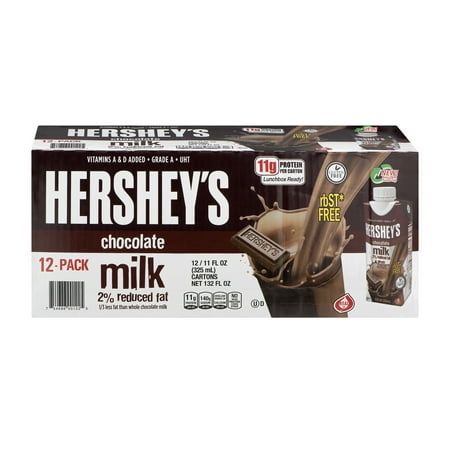 Hershey's Chocolate 2% Reduced Fat Milk, 11 fl oz, (Pack of