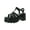 Black Paris, variant on Womens Gale Faux Leather Open Toe Fisherman Sandals