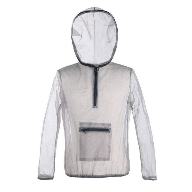 Chaqueta de malla, súper ligera, talla única para todos, manténgase seguro y fresco, protección UV Ropa de malla repelente de mosquitos y abejas con capucha para exteriores