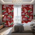 thumbnail image 2 of Red Truck Christmas Blackout Curtains for Bedroom/Living Room, Pinch Pleated Black Out Curtains, Xmas Tree Snowflake Winter Room Darkening Window Drapes with Hooks 2 Panels, 59"x70", 2 of 8
