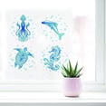 thumbnail image 6 of 4PCS Sea Turtles Window Clings Static Sea Animal Glass Decals Beach Shark Octopus Seahorse Sliding Door Stickers Underwater Ocean Tropical Bathroom Film, 6 of 9