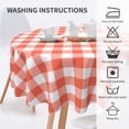 thumbnail image 4 of Plaid Round Tablecloth - 60" Pinky Red and White Checkered Tablecloth Waterproof Polyester Table Cover for Indoor Outdoor Farmhouse Fall/Winter Thanksgiving Christmas Holiday Party Décor, 4 of 5