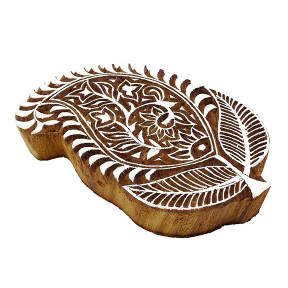Paisley Pattern Wooden Fabric Stamp Hand Carved Painting Block Printing Art