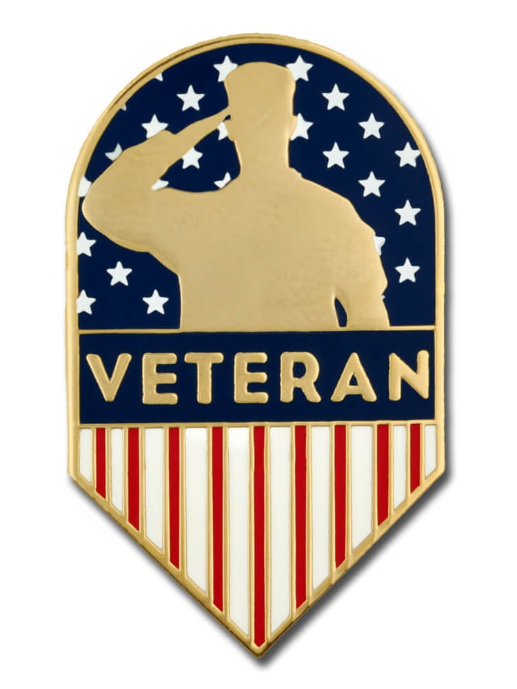 US Veteran American Flag Shield Military Enamel Lapel Pin