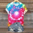 thumbnail image 3 of VBTAPA Womens Tie Dye T-shirt Short Sleeve Novelty Graphic Tees Trendy Summer Going Out Blouse Tops Daily Sales Multicolor XXL, 3 of 5