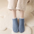 thumbnail image 2 of VISALY Fuzzy Socks Ankle Socks Coral Fleece Warm Slipper Socks Athletic Socks Non Slip Cozy Socks Soft Thick Fluffy Floor Socks No Show Socks for Adult Dark Blue One Size, 2 of 4