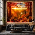 thumbnail image 6 of Autumn Forest with Vibrant Red and Orange Leaves at Sunset, Serene Rustic for Nature Lovers, Forest Landscape Wall Art, Housewarming Gift Tapestry Wall Hanging for Bedroom and Living Room, 6 of 7