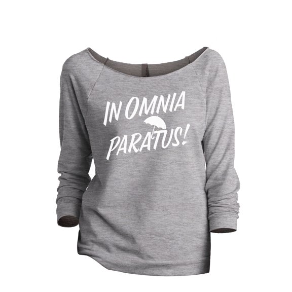In Omnia Paratus Women's Fashion Slouchy 3/4 Sleeves Raglan Sweatshirt Sport Grey Small