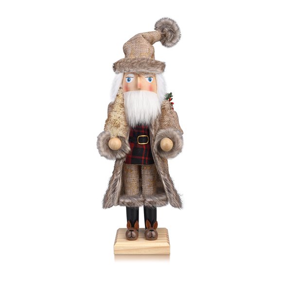 Figura ArlinaL Cascanueces Santa de 38 cm, Decoración de Madera