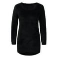 thumbnail image 3 of Herrnalise Women's Knitted Crop Tops Women Ladies Fashion Winter Plush Solid Round Neck Long Sleeve Sweater Blouse Pullover Jumper Sweaters, 3 of 6