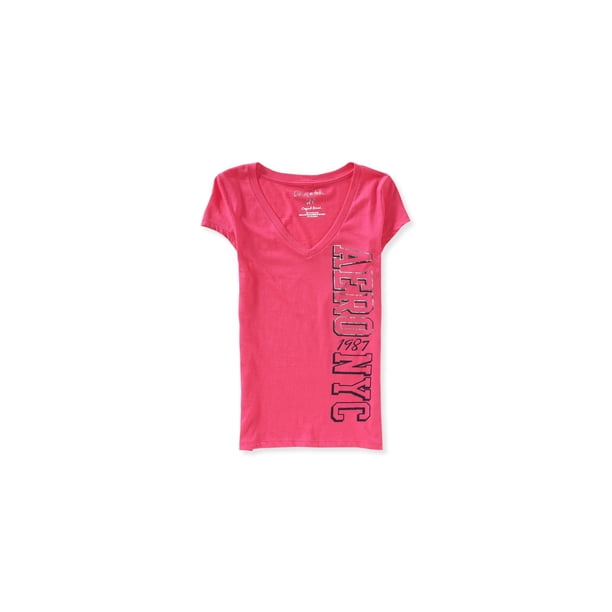 Aeropostale Womens Nyc 1987 Camiseta gráfica, rosa, grande Aeropostale Camiseta gráfica