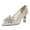 Navy, variant on FSJ Women Chic Rhinestones Mesh Bow Pointed Closed Toe Pumps Crystal Chunky Mid Heel Slip On Bridal Wedding Dress Shoes Size 8 Champagne