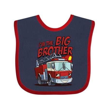 

Inktastic Big Brother Fire Truck Boys Baby Bib