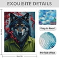thumbnail image 3 of Diamond Art Kit for Adults, Regal Wolf Nature Blossoms Portrait Diamond Painting for Adults Beginners, 5D DIY Diamond Art Painting Kits, Colorful Diamond Painting Craft for Home Decor 12x16 Frameless, 3 of 7