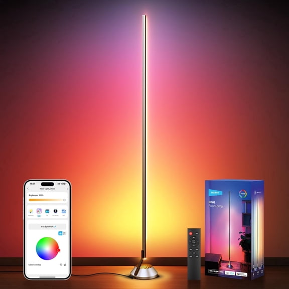Neewer NF01 Smart RGB IC W Floor Lamp, 1500lm, APP Control/Music Sync/16M Colors, for Bedroom/Living Room