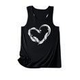 thumbnail image 2 of Gibobby Camiseta sin mangas de verano para mujer, camiseta sin mangas con gráfico de flores , camiseta informal para vacaciones(Negro,XG), 2 of 4