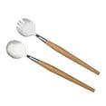 thumbnail image 4 of FUTUREORYY 2Pcs Salad Serving Fork and Spoon Set Multi Color Stainless Steel Wood for Parties, 4 of 8