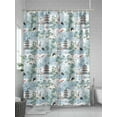 thumbnail image 5 of Fsddascl Modern Garden Shower Curtain Set - 48" x 72" Washable Bathtub Curtain with 12 Hooks, Vintage Building Leaves Bird Landscape Waterproof Fabric Stall Shower Curtains for Bathroom/Bathtub, 5 of 6