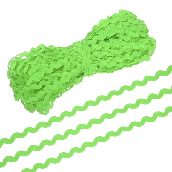 Uxcell RIC Rac Trim 5mm 28 Yard, Wave Bending Fringe Trim Ribbon for Sewing Crafts Clothes Gift Wrapping, Green
