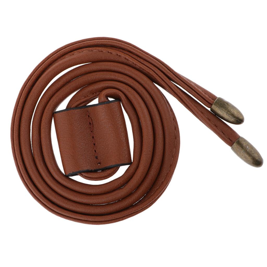 Leather Drawstring Repment Strap for Bucket Bag Handbag , Brown