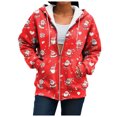 thumbnail image 7 of UngA Christmas Hoodie Women Drawstring Zip Up Cute Hoodies Fall Jacket Oversized Casual Sweatshirts with Pocket Christmas Sweatshirt for Women,XXXL, 7 of 7