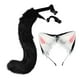 thumbnail image 5 of Diadema con orejas y cola de gato y zorro para disfraz de carnaval o cumpleaños Negro, 5 of 9