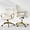 White-2pcs, variant on White and Gold Office Chair with Soft Leather Embroidery, Mid Back Vintage Swivel Executive Desk Chair with Wheels and Padded Arms, Adjustable Height
