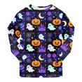 thumbnail image 4 of Enyan Halloween Boys Pajamas Toddler Cute Pumpkin/Ghost Pajamas Long Sleeve Loungewear Sleepwear Set Kids Halloween Pajamas Boys(8-9 Years), 4 of 7