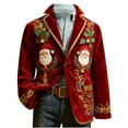 thumbnail image 4 of Mifsaly Mens Christmas Blazer Jacket Plus Size Corduroy Sport Coats 2025 Xmas Sequin Print Button Down Lapel Suit Jackets Santa Sports Jackets with Pockets Festival Dinner Party Winter Outerwear, 4 of 6