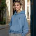 thumbnail image 3 of Dalix Butterfly Embroidery Relaxed Hoodie Soft Fleece Sweatshirt Fit Lounge Womens in Pebble Blue S Small, 3 of 5