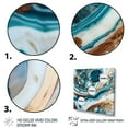 thumbnail image 3 of Designart "Ocean Marble Hald Circle Abstract I" Abstract Marble Wall Art Print, 3 of 5