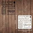 thumbnail image 2 of Kitchen Words Stencil Decoration Template 11.8x11.8 inch Plastic Kitchen Quote Stencils Square Reusable Stencils for Painting on Wood Floor Wall and Fabric, 2 of 6