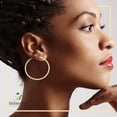 thumbnail image 3 of BEBERLINI Women Large Hoop Earrings 14K Gold Filled 60 mm Hoops Fashion Jewelry 4 mm Thick, 3 of 8