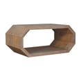 thumbnail image 2 of Artisan Furniture Solid Wood Hexagonal Marble Coffee Table, 2 of 8