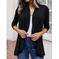 thumbnail image 4 of Zeagoo Women's Open Front 3/4 Sleeve Draped Ruffles Knit Cardigan, 4 of 6