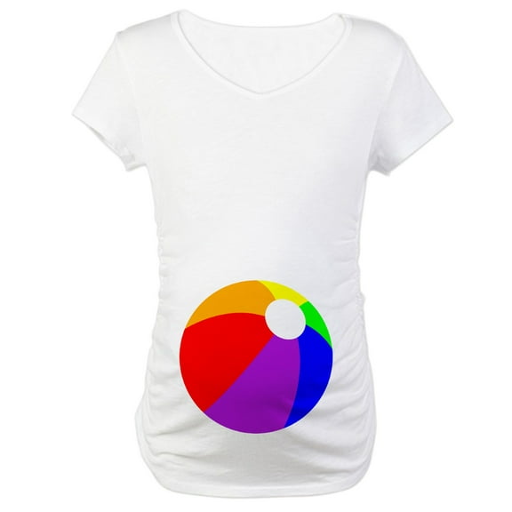 CafePress - Beach Ball Belly Maternity T Shirt - Cotton Maternity T-shirt, Cute & Funny Pregnancy Tee