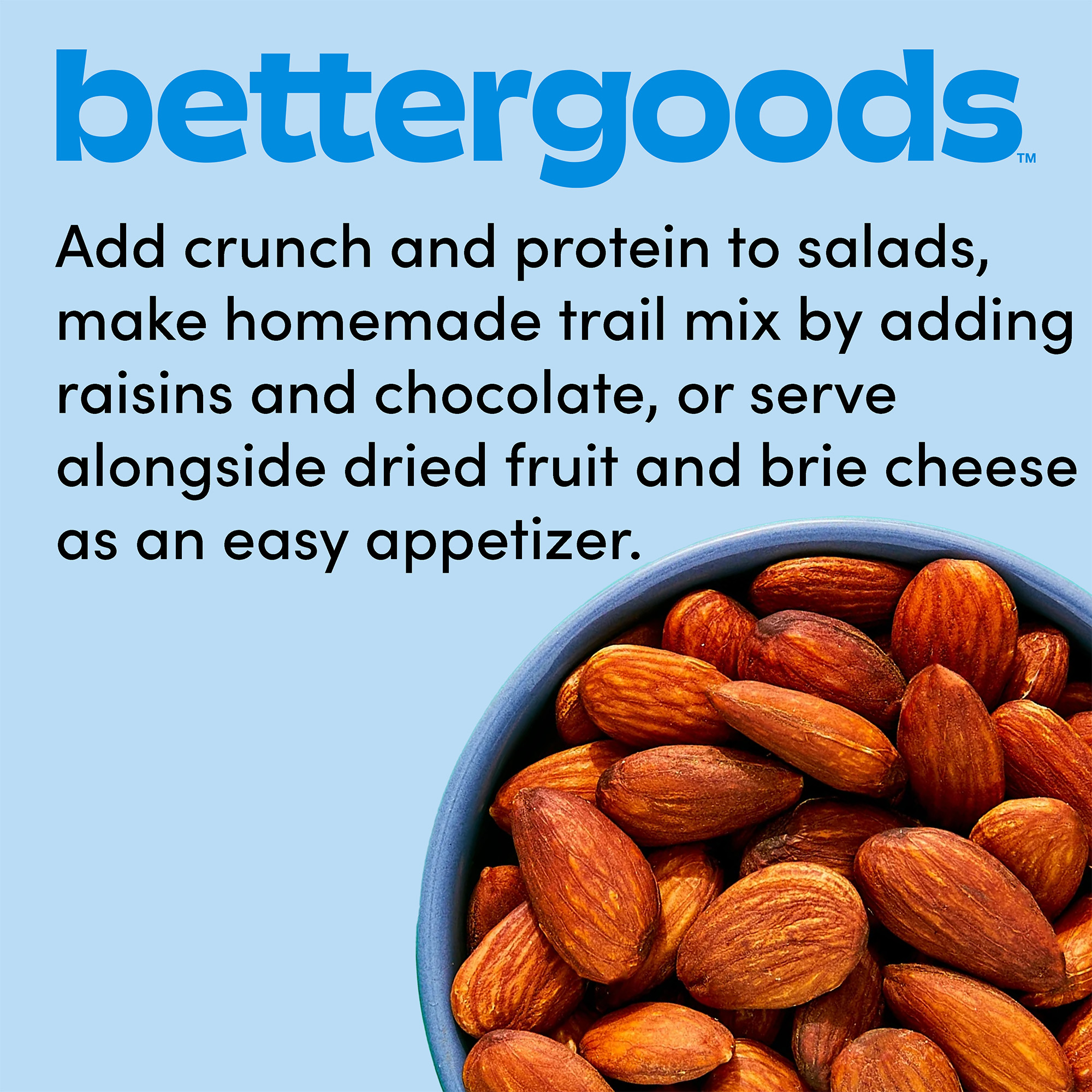 (3 pack) bettergoods Roasted and Unsalted Almonds, 10 oz