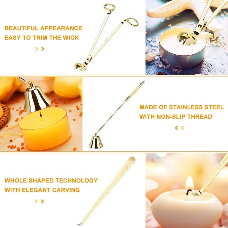 YOUTUOY 3 in 1 Candle Accessory Set, Candle Wick Trimmer, Candle Wick  Snuffer, Candle Wick Dipper