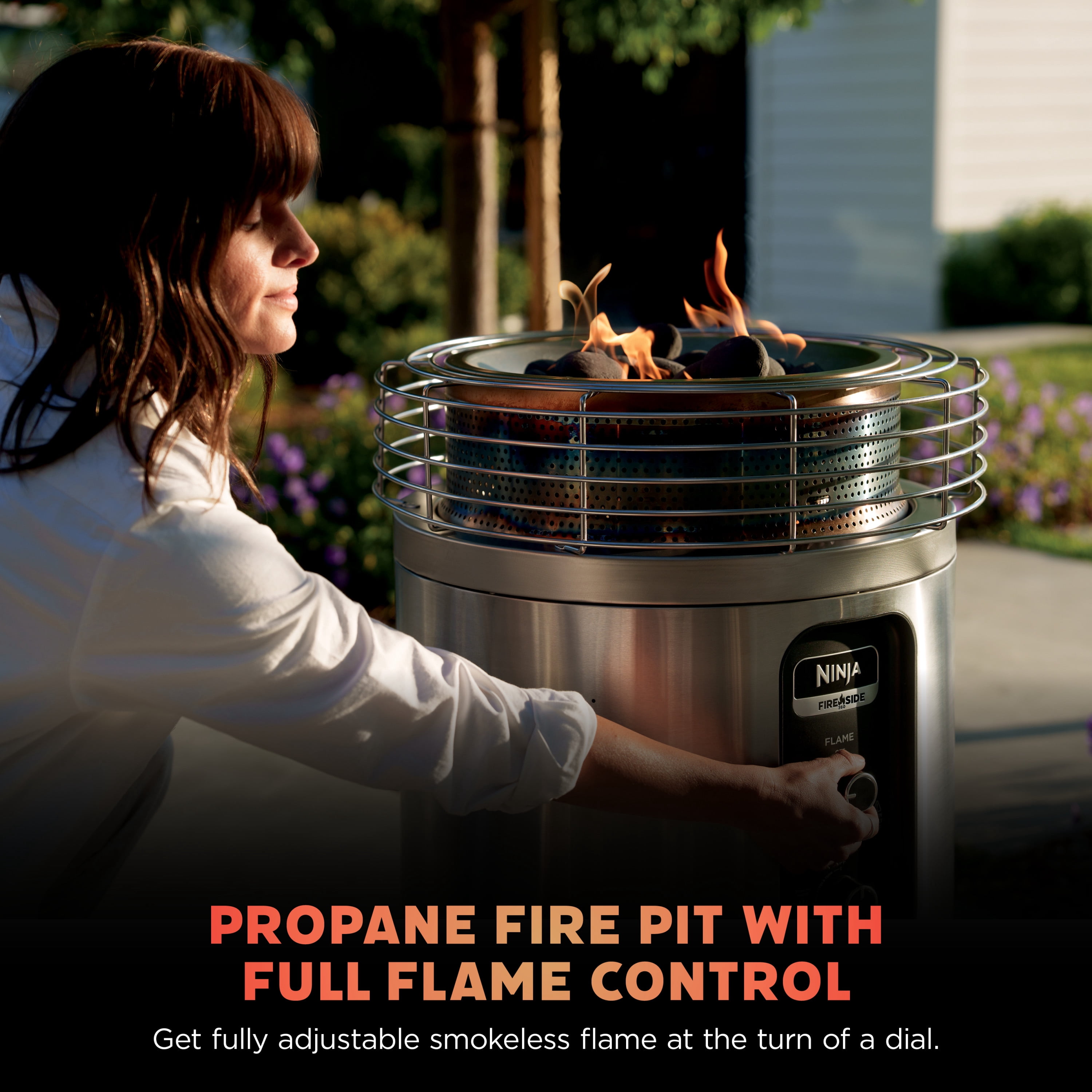 Ninja Fireside360 Outdoor Heater & Fire Pit, Silver