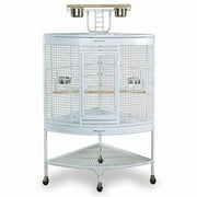 White Corner Parrot Cage