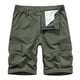 thumbnail image 2 of pstuiky Pantalones cortos de gimnasio, Pantalones cortos cargo casuales para hombre, con bolsillos con botones y cremallera, cintura elástica Pantalones cortos de baloncesto, 2 of 5