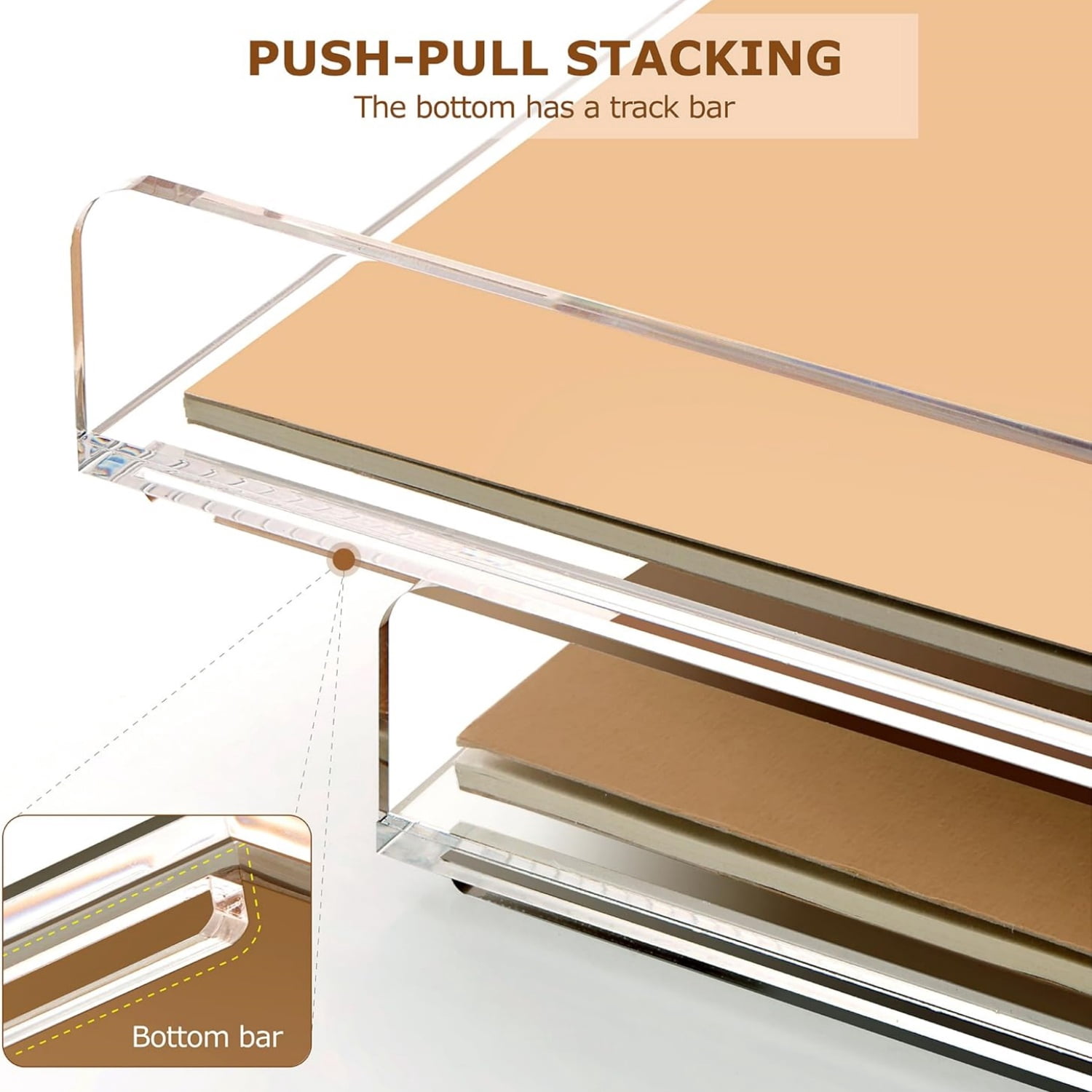 4 Tier Clear Desk Paper Letter Organizer Trays, A4 Stackable File Document Tray, Acrylic Desk Organizers and Accessories Sorter, Workspace Office Supplies Organizers,12.4inx8.86inx6.64in