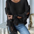 thumbnail image 6 of Women'S Oversized Sweaters Fall Cute Crewneck Long Sleeve Knit Pullover Sweater Jumper Tops Black XL, 6 of 7