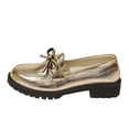 thumbnail image 2 of DIVVce Metallic Bow Accent Platform Loafers For Women Closed Toe Slip On Comfortable Footwear, 2 of 8