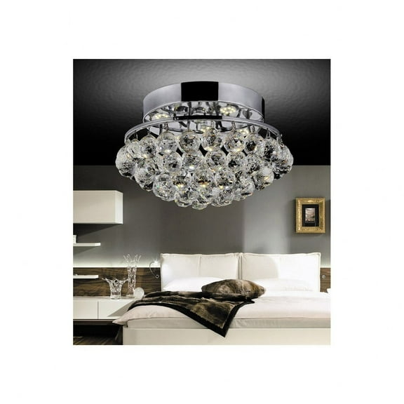 CWI Lighting Queen 4 Light Transitional Metal Flush Mount in Chrome