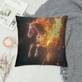 thumbnail image 2 of Abstract Running Fire Horse' Animal Throw Cushion Pillow Cover for Living Room, Sofa, 2 of 5