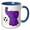 Blue/White, variant on 3drose, Cute Funny Baby Purple Elephant Playing Soccer or Football, 11oz Mug