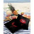 thumbnail image 3 of Pack of 2 Outdoor Pillow Covers, Halloween Bleeding Lips Blood Black Waterproof Square Throw Pillowcase Cushion Decorative Pillow Covers for Couch Patio Tent, 20x20 in, 3 of 6