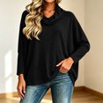 thumbnail image 2 of yillto Womens Cowl Neck Shirts Loose Long Sleeve Plain Blouses Fashion Dressy Work Tops Outfits, 2 of 6