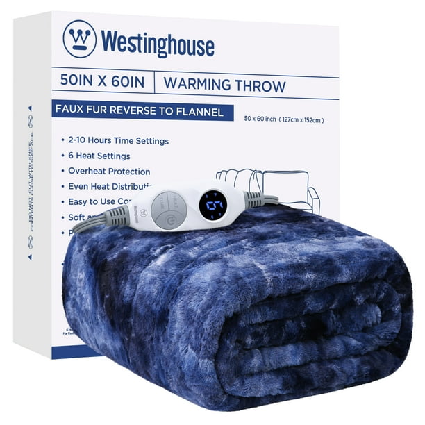 Westinghouse Electric Heated Throw Blanket TieDye Blanket,50x60in